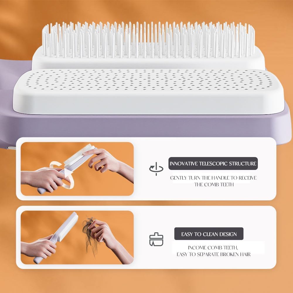 Self Clean Retractable Hair Brush