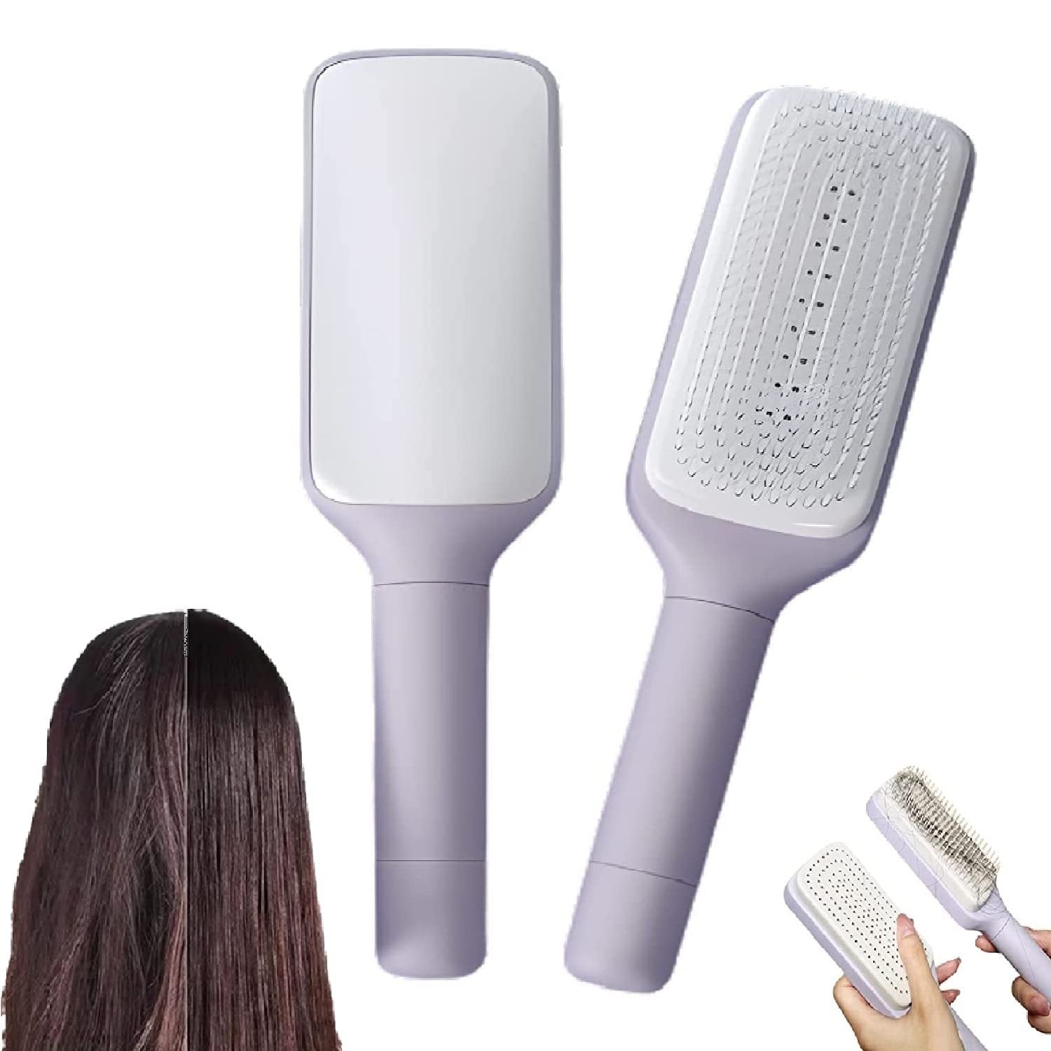 Self Clean Retractable Hair Brush