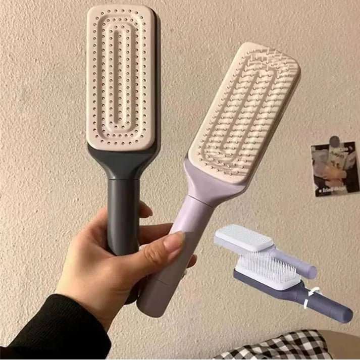 Self Clean Retractable Hair Brush
